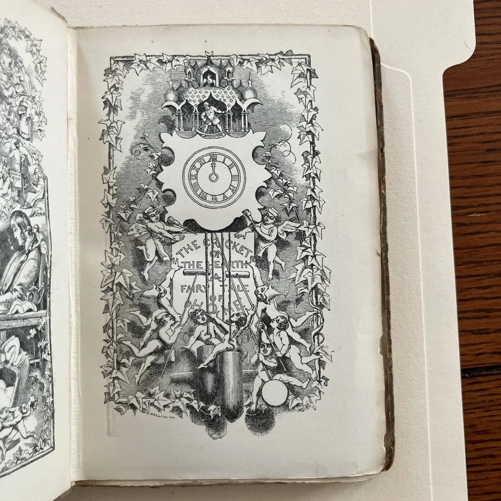 RARE 1887 Charles Dickens Cricket on Hearth Antique Hardcover Book Illustrated